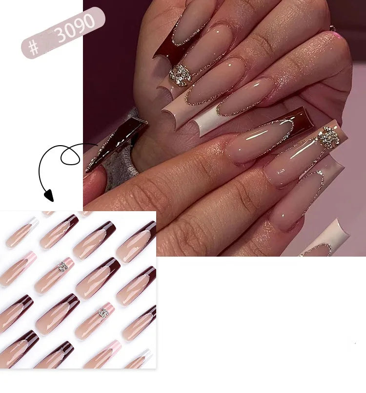 Caliente French Romance Faux Ongles Élégants