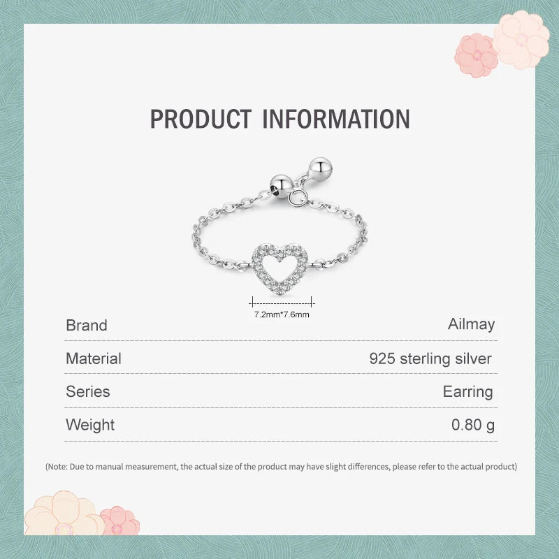 Bague en Argent Sterling 925 – Maillons Cœurs Romantiques